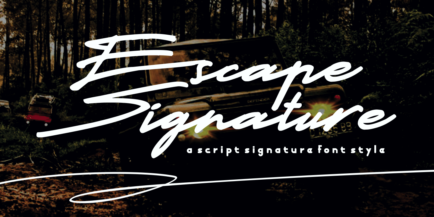 Przykład czcionki Escape Signature